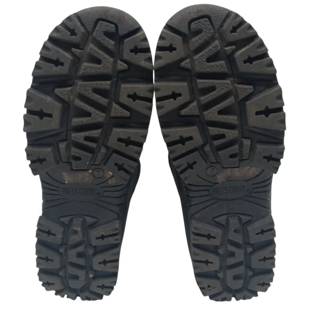 Falls Creek Black Waterproof / Front Zip / Winter Boots / 3M Insulated / Size: 7